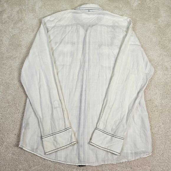 Mens BKE Athletic Fit Button Down Shirt Size XL White Long Sleeve Western Cotton - Picture 7 of 8